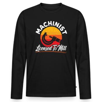 Machiniste autorisé à fraiser un fabricant de CNC - T-shirt manches longues Premium bio Homme - noir - Devant - Nico (187cm)