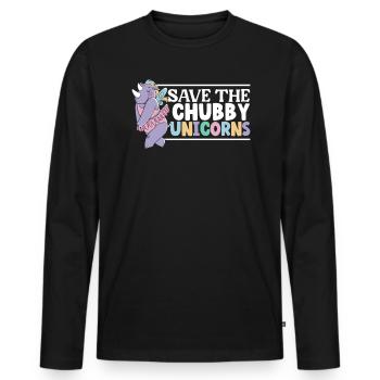 Rettet die pummeligen Einhörner Rhinocerus Wildlife - Männer Premium Bio Langarmshirt - Schwarz - Vorne - Nico (187cm)