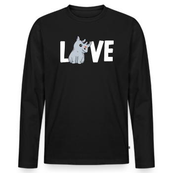 Liebe Nashorn Nashorn Wildtier Tier Pflanzenfresser - Männer Premium Bio Langarmshirt - Schwarz - Vorne - Nico (187cm)