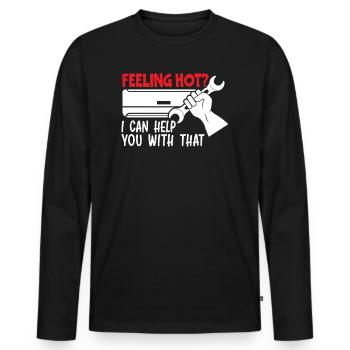 Feeling Hot I Can Help You With That HVAC - Men's Premium Organic Long Sleeve Shirt - black - Front - Nico (187cm)