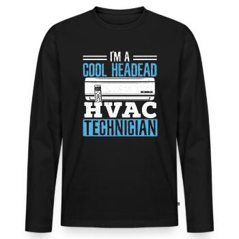 Je suis un technicien CVC à tête froide Réparation de climatisation - T-shirt manches longues Premium bio Homme - noir - Devant - Nico (187cm)