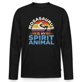 Mosasaurus est mon animal paléontologue Dino - T-shirt manches longues Premium bio Homme - noir - Devant - Nico (187cm)