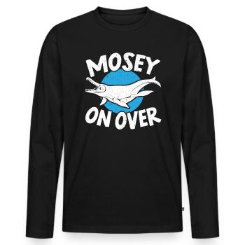 Mosey On Over Mosasaurus Paléontologue Dinosaure - T-shirt manches longues Premium bio Homme - noir - Devant - Nico (187cm)