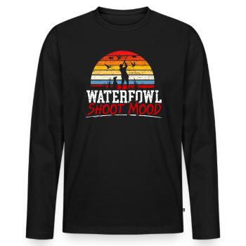 Waterfowl Shoot Mood Duck Hunting Animal Hunter - Men's Premium Organic Long Sleeve Shirt - black - Front - Nico (187cm)