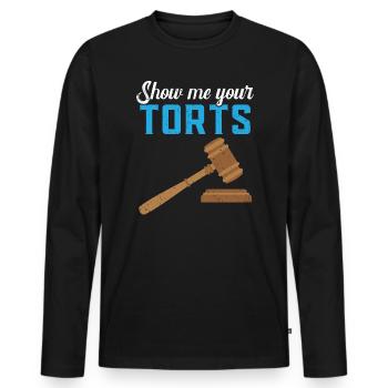 Montrez-moi vos délits Juge Avocat Avocat Justice - T-shirt manches longues Premium bio Homme - noir - Devant - Nico (187cm)
