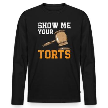 Montrez-moi vos délits Juge Avocat Avocat Justice - T-shirt manches longues Premium bio Homme - noir - Devant - Nico (187cm)