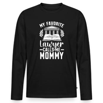 Mein Lieblingsanwalt nennt mich Mama beste Mutter aller Zeiten - Männer Premium Bio Langarmshirt - Schwarz - Vorne - Nico (187cm)