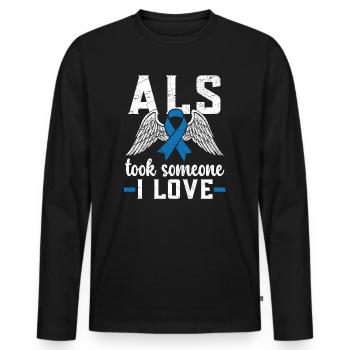 ALS Took Someone I Love ALS Awareness Supporter - Men's Premium Organic Long Sleeve Shirt - black - Front - Nico (187cm)