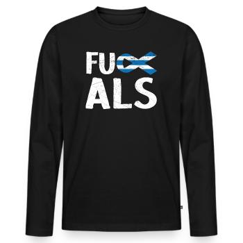 ALS Awareness Amyotrophic Lateral Sclerosis - Men's Premium Organic Long Sleeve Shirt - black - Front - Nico (187cm)