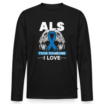 ALS nahm jemanden, den ich liebe ALS-Sensibilisierungsunterstützer - Männer Premium Bio Langarmshirt - Schwarz - Vorne - Nico (187cm)