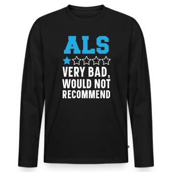 ALS Awareness Amyotrophic Lateral Sclerosis - Men's Premium Organic Long Sleeve Shirt - black - Front - Nico (187cm)
