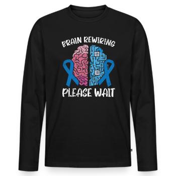 Recâblage cérébral SLA Sclérose latérale amyotrophique - T-shirt manches longues Premium bio Homme - noir - Devant - Nico (187cm)
