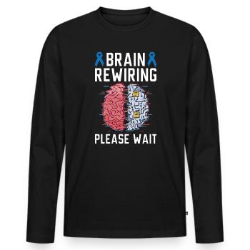 Recâblage cérébral SLA Sclérose latérale amyotrophique - T-shirt manches longues Premium bio Homme - noir - Devant - Nico (187cm)