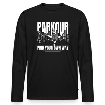 Parkour Find Your Own Way Extreme Sport Traceur - Men's Premium Organic Long Sleeve Shirt - black - Front - Nico (187cm)
