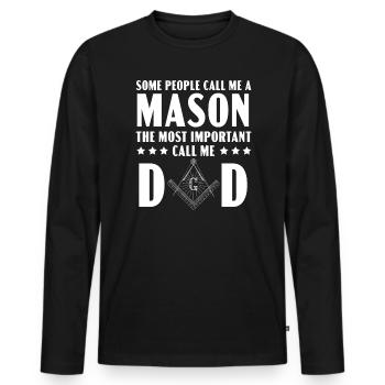 Freemason Dad Fraternal Freemasonry Square Compass - Men's Premium Organic Long Sleeve Shirt - black - Front - Nico (187cm)