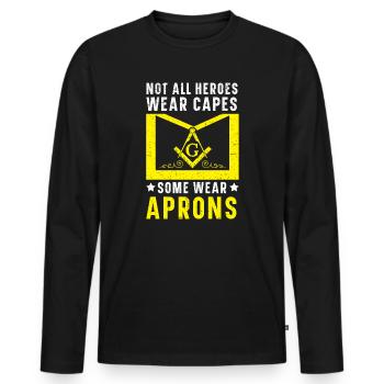 Freemason Fraternal Freemasonry Square Compass - Men's Premium Organic Long Sleeve Shirt - black - Front - Nico (187cm)