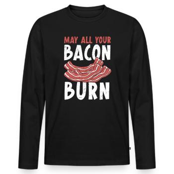 Mögen alle Ihre Speck verbrennen Fleisch Liebhaber Ketogene Diät - Männer Premium Bio Langarmshirt - Schwarz - Vorne - Nico (187cm)