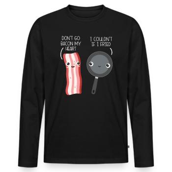 Speckesser Fleisch Liebhaber Ketogene Diät Baconoholic - Männer Premium Bio Langarmshirt - Schwarz - Vorne - Nico (187cm)