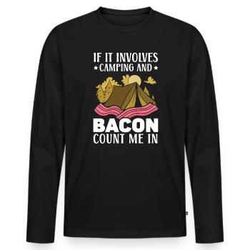 Si cela implique du camping et du bacon, comptez-moi dans - T-shirt manches longues Premium bio Homme - noir - Devant - Nico (187cm)