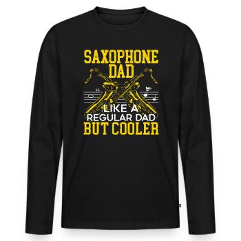 Saxophon Papa Saxophonist Musiker Vatertag - Männer Premium Bio Langarmshirt - Schwarz - Vorne - Nico (187cm)