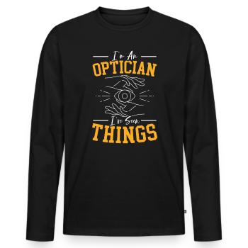 I'm An Optician I've Seen Things Ophthalmology - Men's Premium Organic Long Sleeve Shirt - black - Front - Nico (187cm)