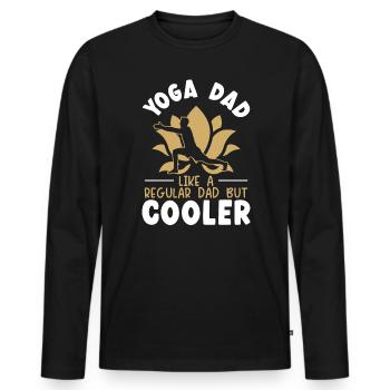 Je suis un papa de yoga comme un papa régulalr mais plus cool - T-shirt manches longues Premium bio Homme - noir - Devant - Nico (187cm)