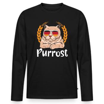 Purrost Beer Festival Buveur de bière Cat - T-shirt manches longues Premium bio Homme - noir - Devant - Nico (187cm)