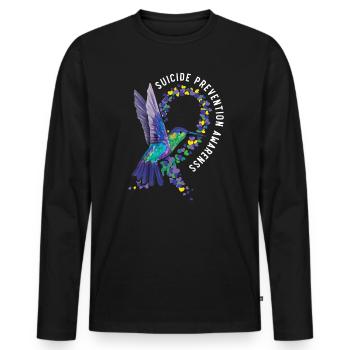 Suizidprävention Bewusstsein Psychische Gesundheit - Männer Premium Bio Langarmshirt - Schwarz - Vorne - Nico (187cm)
