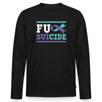 Suizidprävention Bewusstsein Psychische Gesundheit - Männer Premium Bio Langarmshirt - Schwarz - Vorne - Nico (187cm)