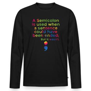 Suizidprävention Bewusstsein Psychische Gesundheit - Männer Premium Bio Langarmshirt - Schwarz - Vorne - Nico (187cm)