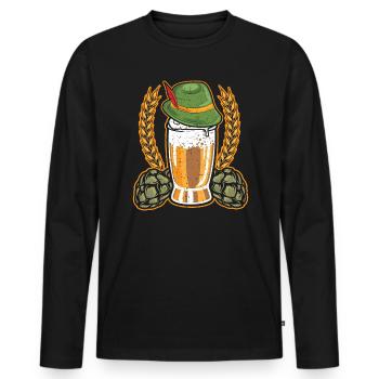 Festival allemand de la bière Allemagne - T-shirt manches longues Premium bio Homme - noir - Devant - Nico (187cm)