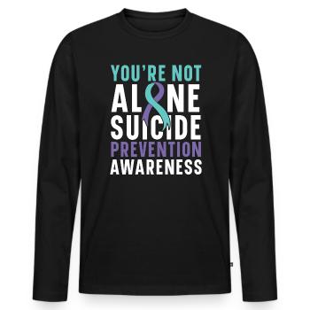 Vous n’êtes pas seul sensibilisation à la prévention du suicide - T-shirt manches longues Premium bio Homme - noir - Devant - Nico (187cm)