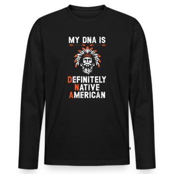 Definitiv Native American USA Indigenes Amerika - Männer Premium Bio Langarmshirt - Schwarz - Vorne - Nico (187cm)