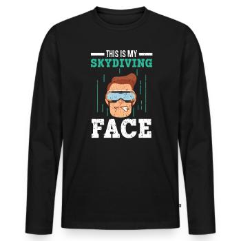 Mon visage de parachutisme Parachutisme Parachutiste - T-shirt manches longues Premium bio Homme - noir - Devant - Nico (187cm)