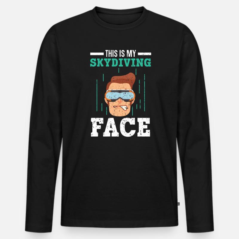 Mein Fallschirmspringer Fallschirmspringer - Männer Premium Bio Langarmshirt - Schwarz
