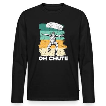 Oh Chute Parachutisme Parachutisme Parachutiste Parachutiste - T-shirt manches longues Premium bio Homme - noir - Devant - Nico (187cm)
