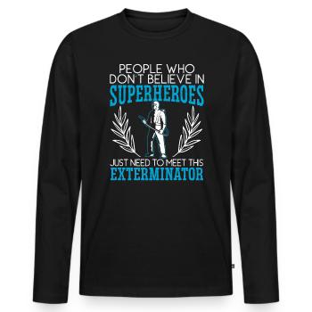 Exterminator Animal Control Pest Control - Men's Premium Organic Long Sleeve Shirt - black - Front - Nico (187cm)