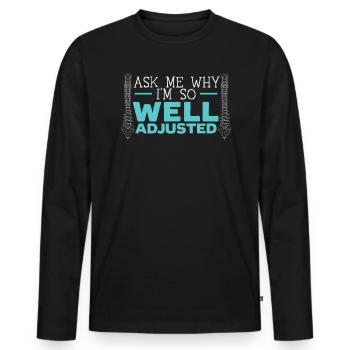 Chiro Crew Chiropractor Chiropractic Spine Surgeon - Men's Premium Organic Long Sleeve Shirt - black - Front - Nico (187cm)