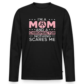 Je suis une maman et un chiropraticien chirurgien de la colonne vertébrale - T-shirt manches longues Premium bio Homme - noir - Devant - Nico (187cm)