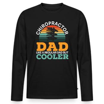 Chiropraticien Papa Chiropratique Colonne vertébrale Fête des Pères - T-shirt manches longues Premium bio Homme - noir - Devant - Nico (187cm)