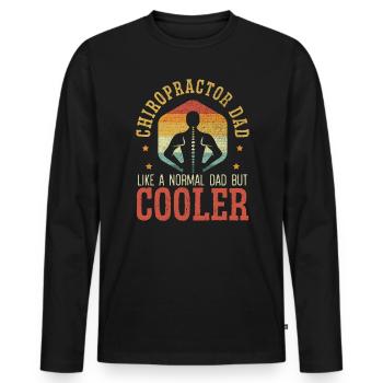 Chiropraticien Papa Chiropratique Colonne vertébrale Fête des Pères - T-shirt manches longues Premium bio Homme - noir - Devant - Nico (187cm)