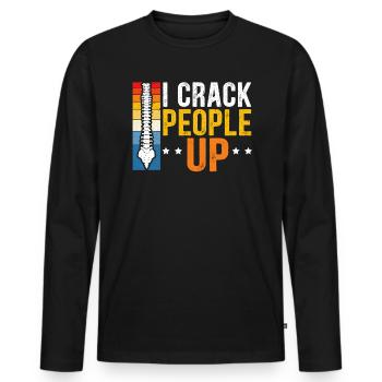 Je craque les gens Chiropraticien Chirurgien de la colonne vertébrale - T-shirt manches longues Premium bio Homme - noir - Devant - Nico (187cm)
