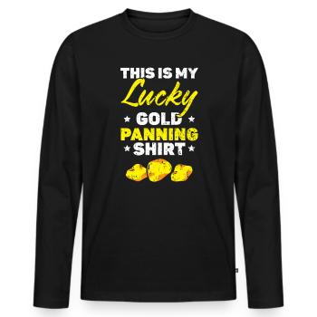 Gold Panning Gold Prospecting Mining Miner Geology - Men's Premium Organic Long Sleeve Shirt - black - Front - Nico (187cm)
