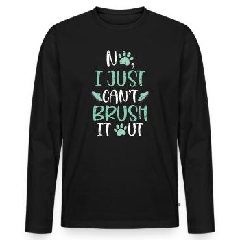 Pet Groomer Animal Stylist Fur Artist Furologist - Men's Premium Organic Long Sleeve Shirt - black - Front - Nico (187cm)