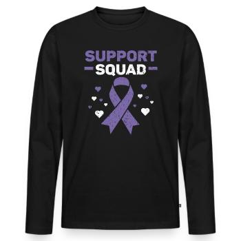 Équipe de soutien Sensibilisation aux maladies auto-immunes lupus - T-shirt manches longues Premium bio Homme - noir - Devant - Nico (187cm)