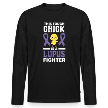Dieses Küken ist ein Lupus-Kämpfer Lupus-Bewusstsein - Männer Premium Bio Langarmshirt - Schwarz - Vorne - Nico (187cm)