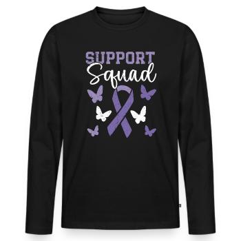 Équipe de soutien Sensibilisation aux maladies auto-immunes lupus - T-shirt manches longues Premium bio Homme - noir - Devant - Nico (187cm)