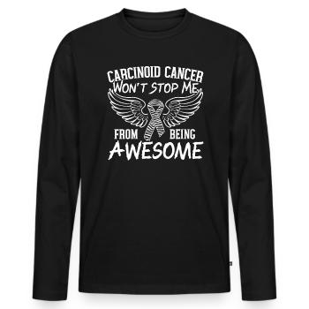 Le cancer carcinoïde ne m’empêchera pas d’être génial - T-shirt manches longues Premium bio Homme - noir - Devant - Nico (187cm)