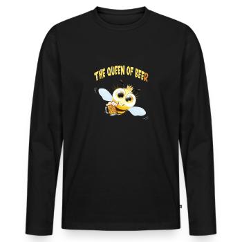 Queen Bee Beer King Cocktail Disco - Men's Premium Organic Long Sleeve Shirt - black - Front - Nico (187cm)