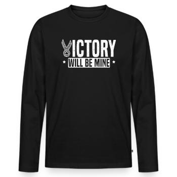 La victoire sera ma sensibilisation au cancer carcinoïde - T-shirt manches longues Premium bio Homme - noir - Devant - Nico (187cm)